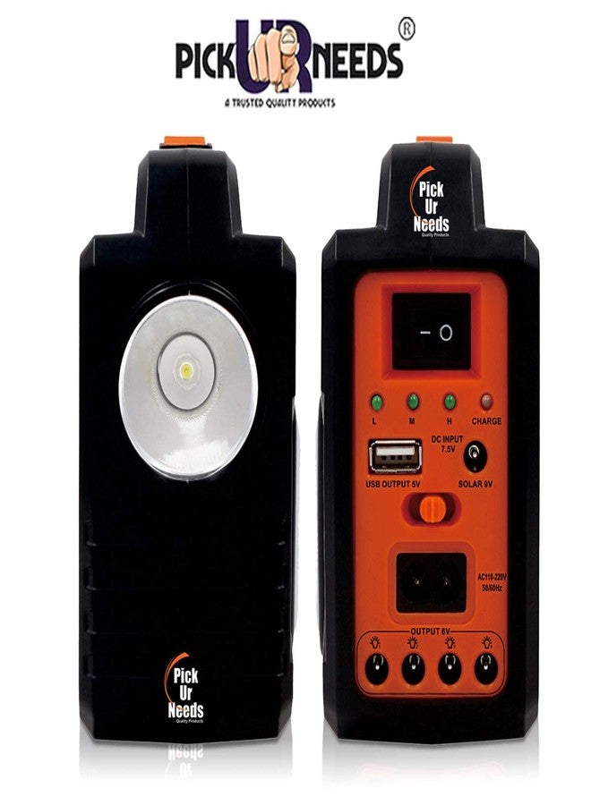 اختر احتياجاتك من محول الطاقة الشمسية المحمول القابل لإعادة الشحن للطوارئ مع 3 مصابيح LED فردية 6 فولت مع سلك بطول 3.75 متر ومقبس USB AC/DC مع لوحة شمسية (1390) - Image 4